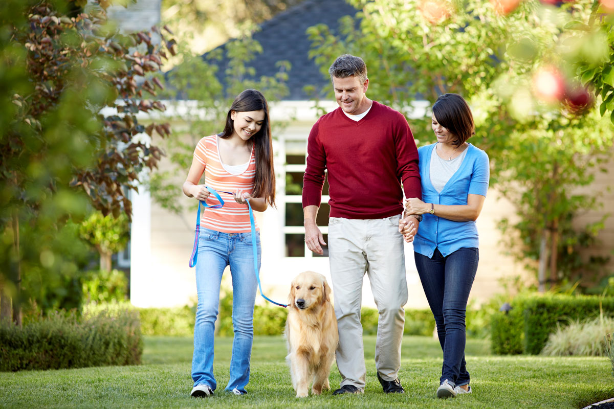 Family with dog